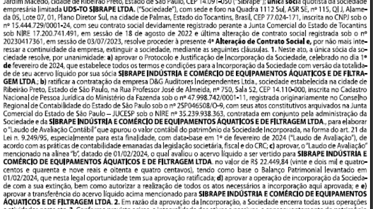 INSTRUMENTO PARTICULAR DE 4ª ALTERAÇÃO DE CONTRATO SOCIAL