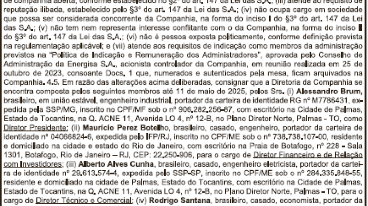 ATA DA REUNIÃO DO CONSELHO DE ADMINISTRAÇÃO DA ENERGISA TOCANTINS